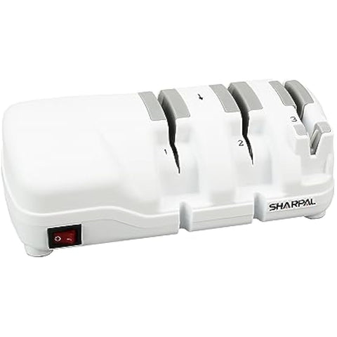SHARPAL 198H Electric Knife Sharpener - 3 Stage Professional Knife Sharpening System with Diamond Wheels, Suit for Double-Beveled Straight Edge & Serrated Knives, Quick Razor-Sharp Results, Low Noise