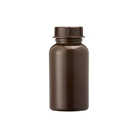 3Wthings Pack of 2 wide neck bottles made of LDPE with screw cap, 250 ml, colour: brown (lightproof)