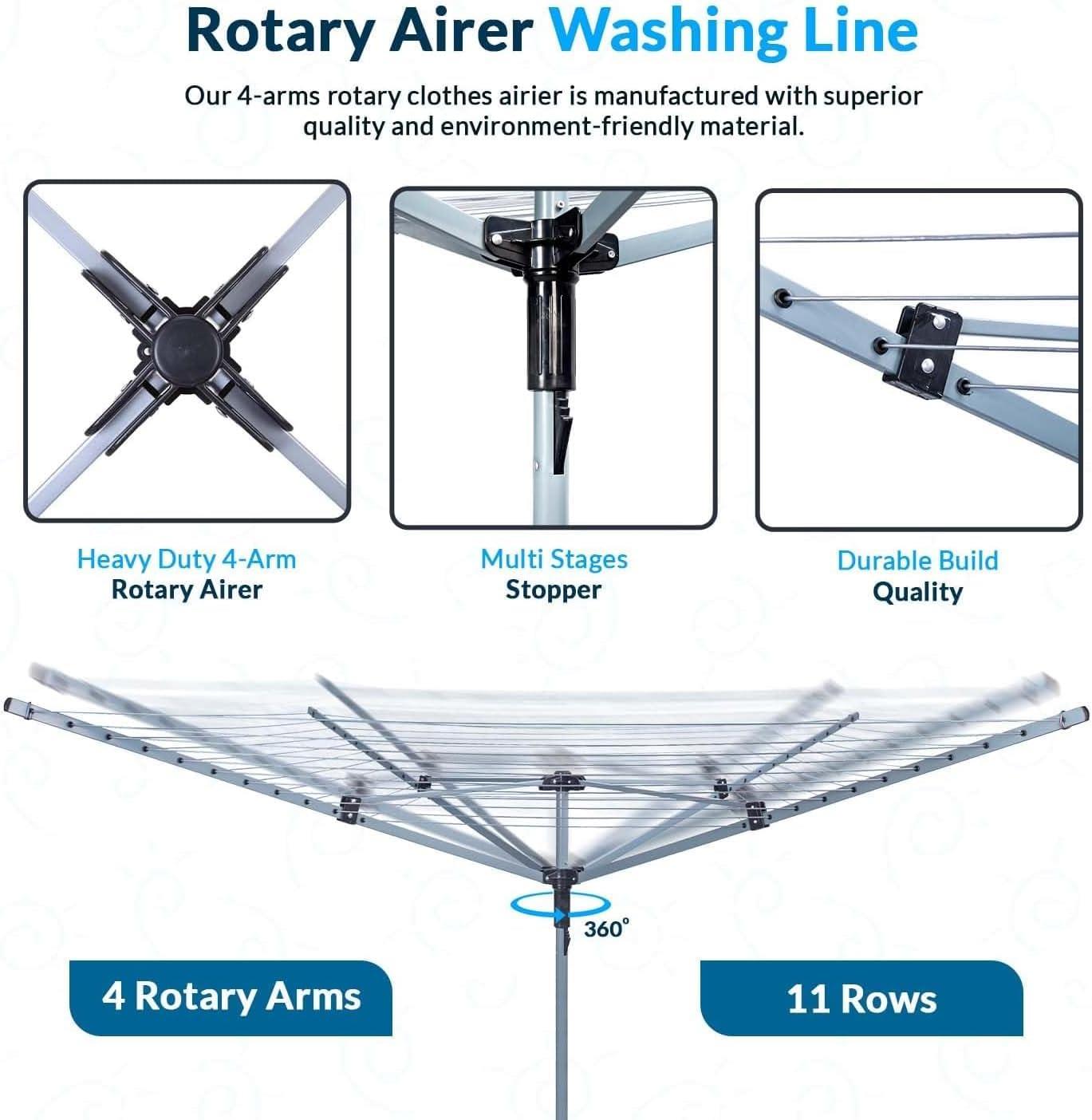 50M Rotary Airer Dryer Cover  Metal Spike