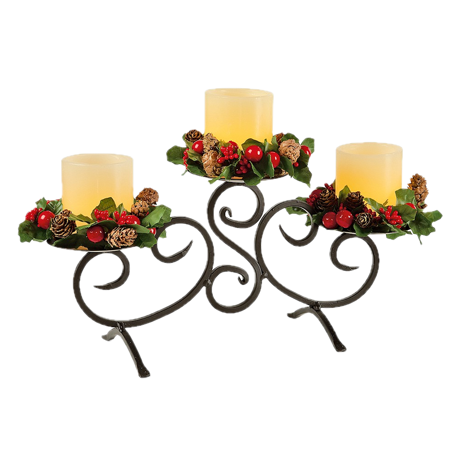 LED Candle Set with Metal Stand