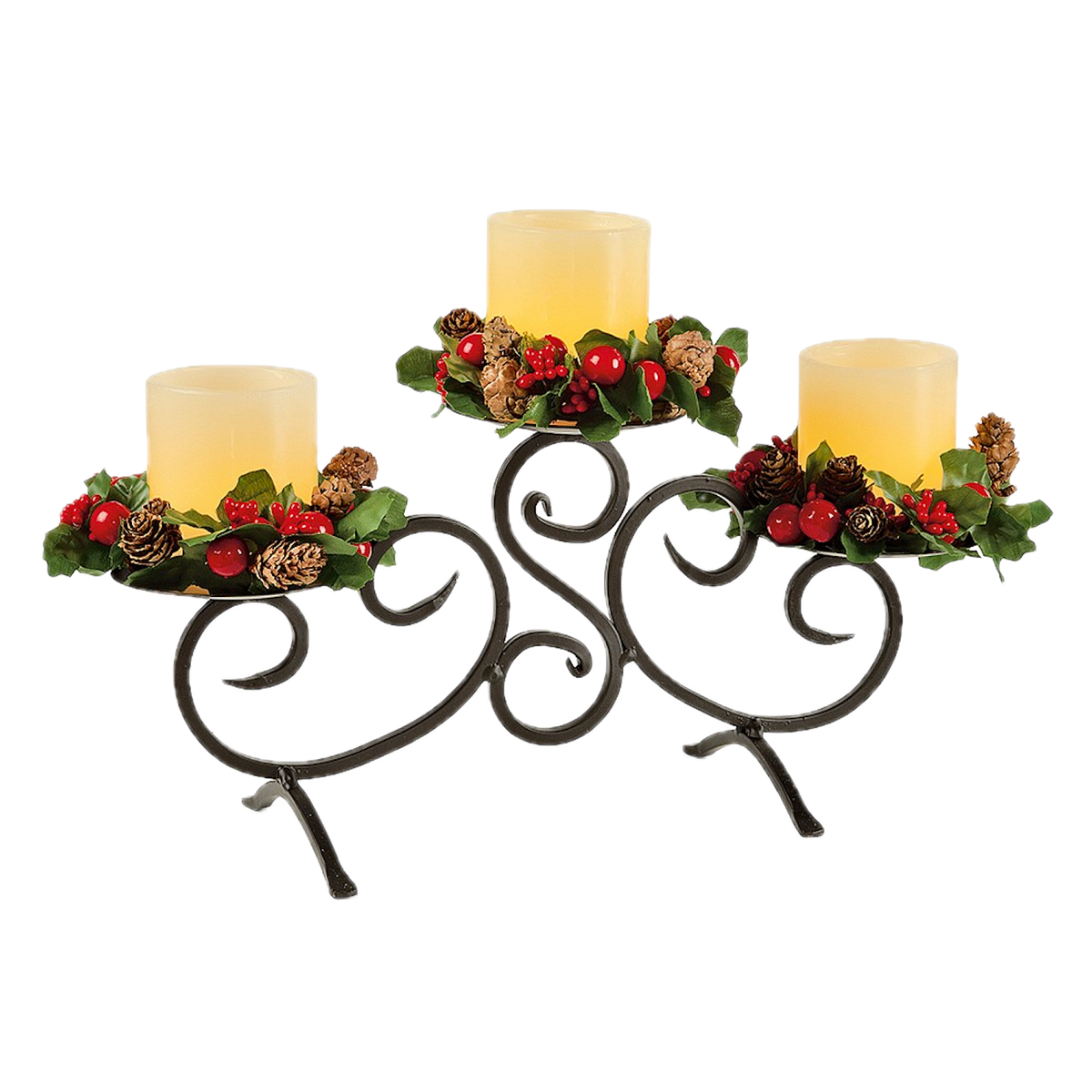 LED Candle Set with Metal Stand