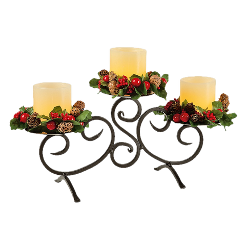 LED Candle Set with Metal Stand