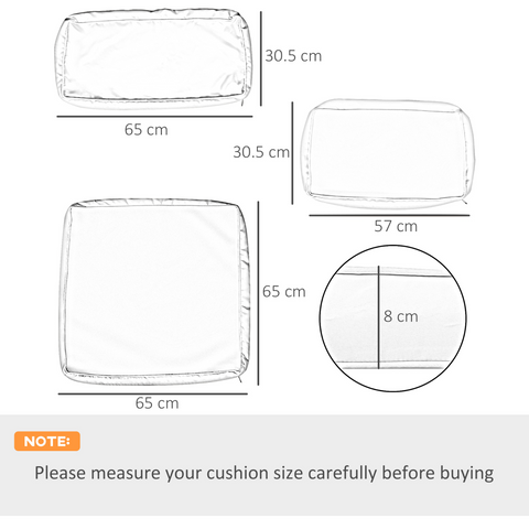 12-Piece Cusion Replacement for Outdoor Garden Rattan Furniture Beige