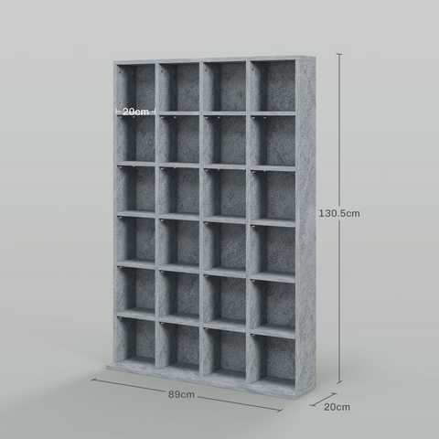 HOMCOM DVD CD Media Storage Rack, Video Display Unit, 89 x 130.5 cm, Grey