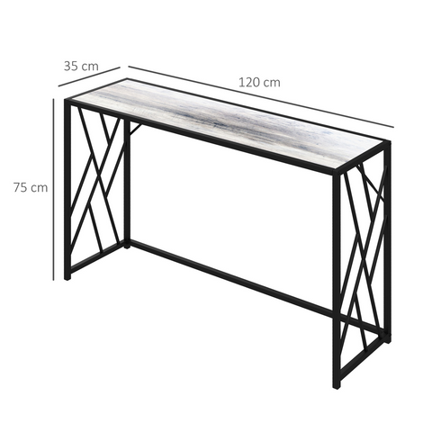 Vintage Sofa Table, Metal Frame Console Table for Hallway Living Room