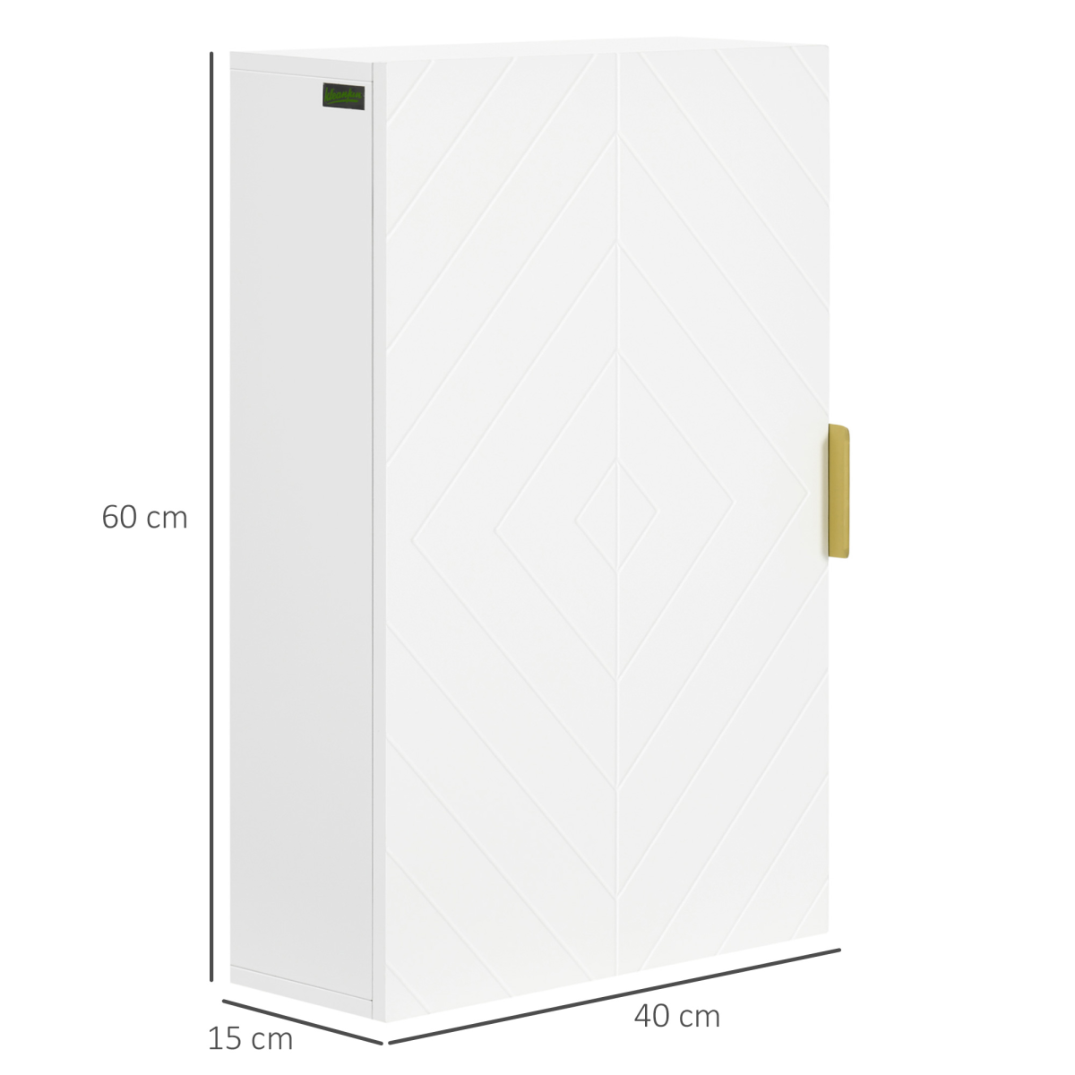 kleankin Bathroom Wall Cabinet with Adjustable Shelves for Hallway, Living Room