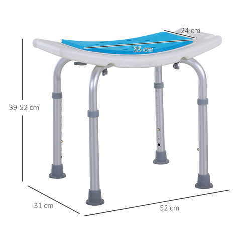 Adjust Aluminum Bath Stool Spa Shower Chair Non-Slip w/ Shower Hole