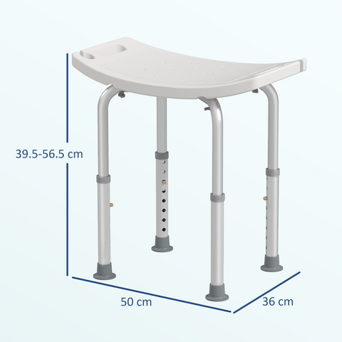 Mobility Shower and Bath Stool Bench with Non-Slip Aluminum Frame HOMCOM