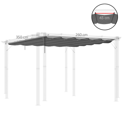 Outsunny Pergola Shade Cover Replacement Canopy for 4 x 3(m) Pergola, Grey