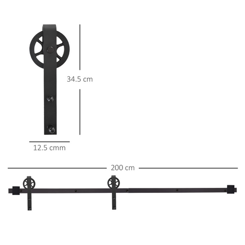 Sliding Barn Door Hardware Kit,6.6 Ft