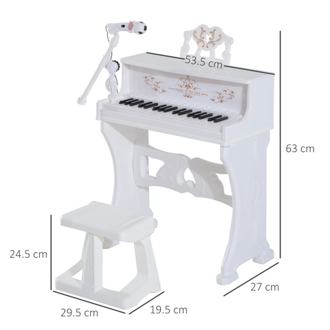 37/32 Key Kids Battery Keyboard Mini Grand Piano Stool Microphone Musical Toy