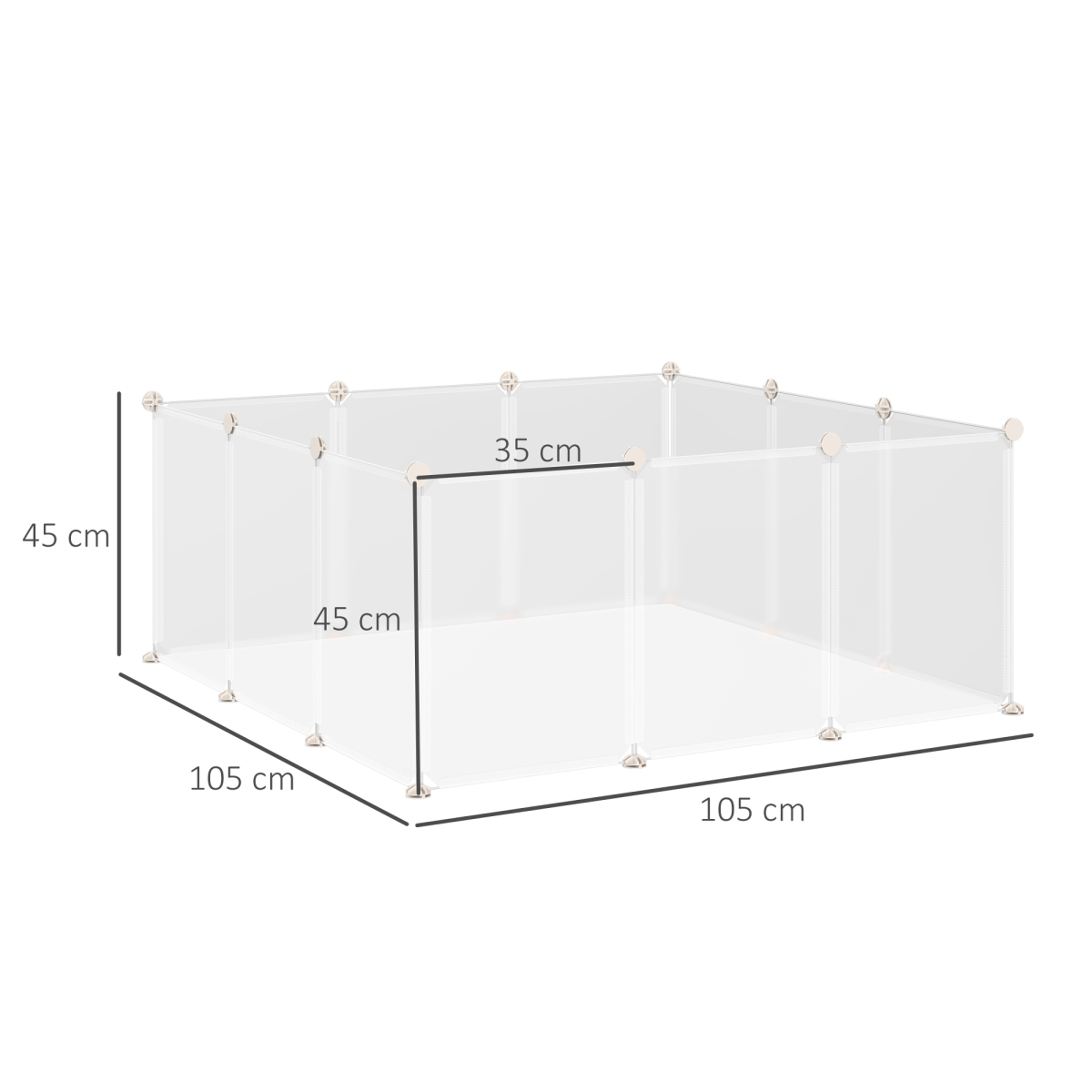 Pet Playpen DIY Small Animal Cage 12 Panels for Bunny Chinchilla Pawhut