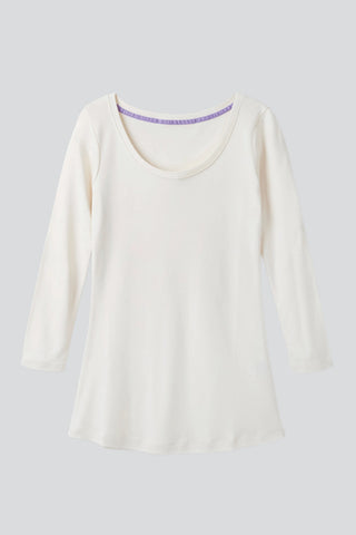 3/4 Sleeve Scoop Neck Cotton Modal Blend T-Shirt