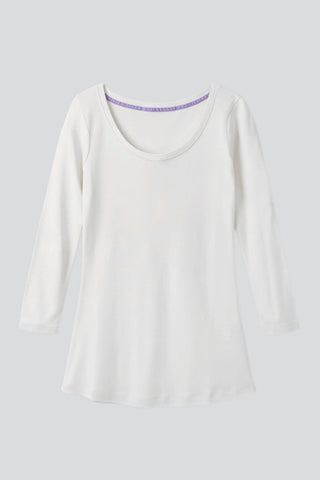 3/4 Sleeve Scoop Neck Cotton Modal Blend T-Shirt