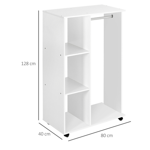 Storage Wardrobe White with Shelves