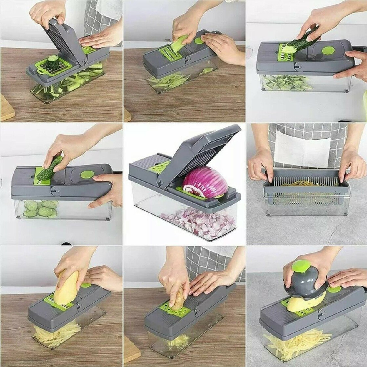 15-In-1 Vegetable Fruit Chopper Cutter Food Onion Veggie Dicer Kitchen Slicer