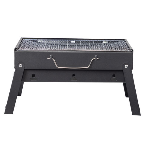 Portable BBQ Grill with Folding Feet, Compact and Lightweight Charcoal Grill for Outdoor Camping, Backyard, Picnic, Beach Party, and Family Outings