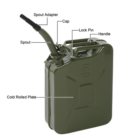 【Same Code：97686520】20L Portable American Fuel Oil Petrol Diesel Storage Can Army Green