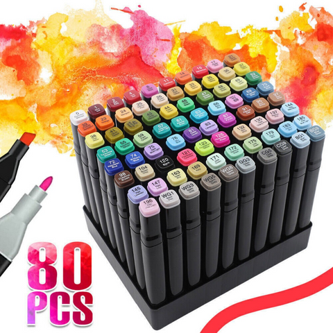80 Farbe Acrylstifte Marker Set Permanent Pen Für DIY Graffiti Sketch Dual Pen