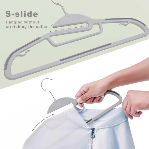 Belofay 50 Pack White Plastic Coat Hangers Non Slip Heavy Duty Adult Clothes