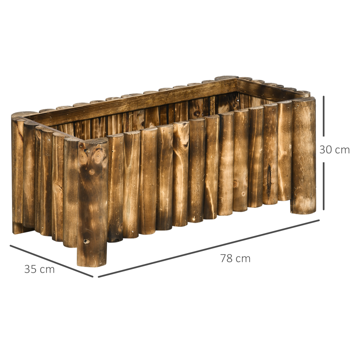 Fir Plant Pot Raised Flower Bed Wooden Planter 4 Feet 78Lx 35Wx30H cm