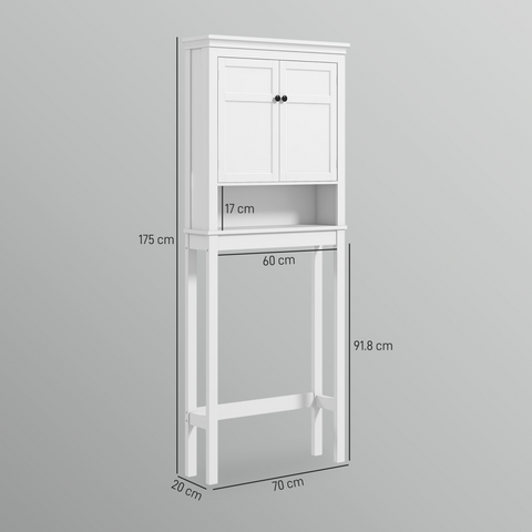 HOMCOM Over Toilet Storage Unit 3-Tier Freestanding Washing Machine Cabinet