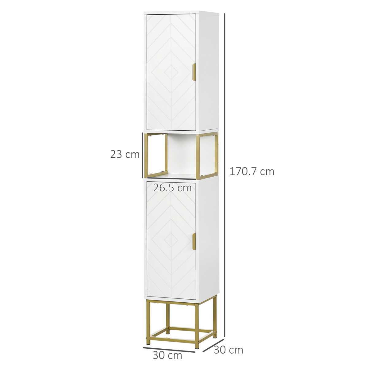 kleankin Freestanding Bathroom Cabinet Linen Towel w/ Adjustable Shelf, 2 Doors