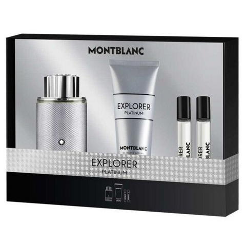 Montblanc Explorer Platinum Gift Set (Eau De Parfum 100ml  Eau De Parfum 7.5ml x2  Shower Gel 100ml)