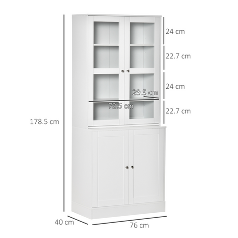 Modern Bookcase Display Storage Cabinet w/ Doors Adjustable Shelves
