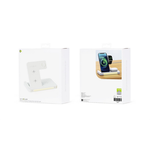 WYEFLUX 15W 3-in-1 Wireless Charging Stand with LED Light