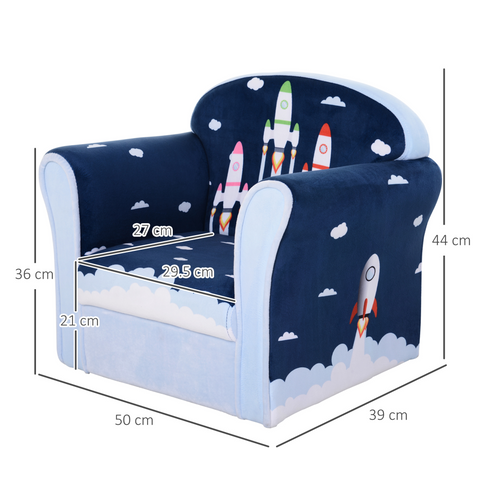 HOMCOM Children Chair Armchair Single Sofa Seat Kids Furniture 18M+ 45kg