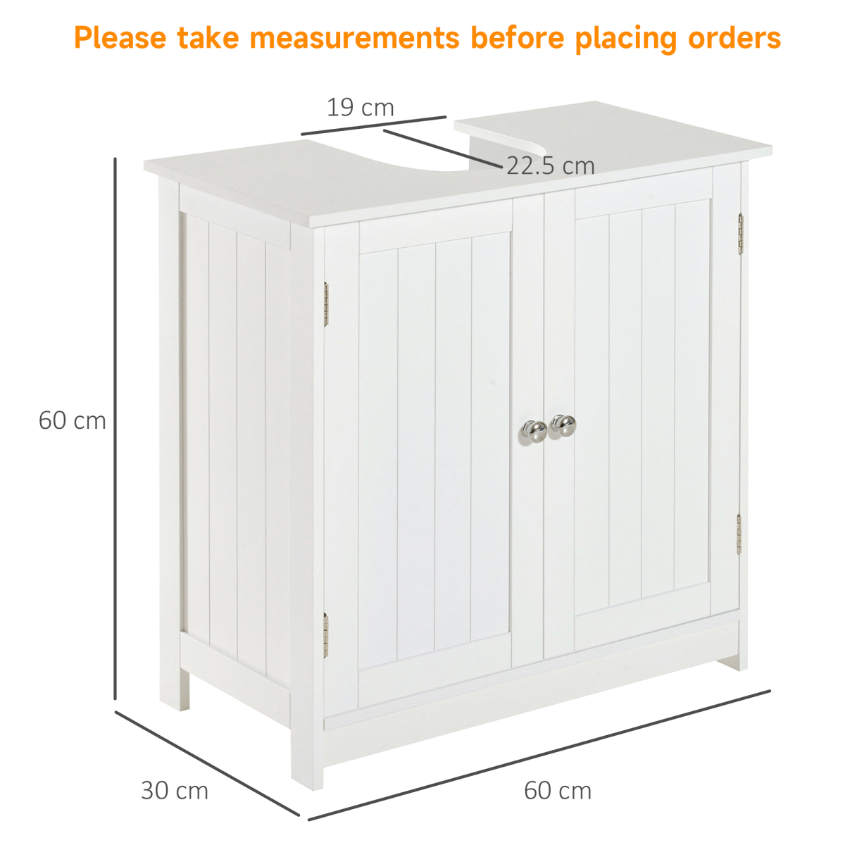 HOMCOM Basin Sink Vanity Cabinet Toilet Bathroom Shelf Door Storage Wooden