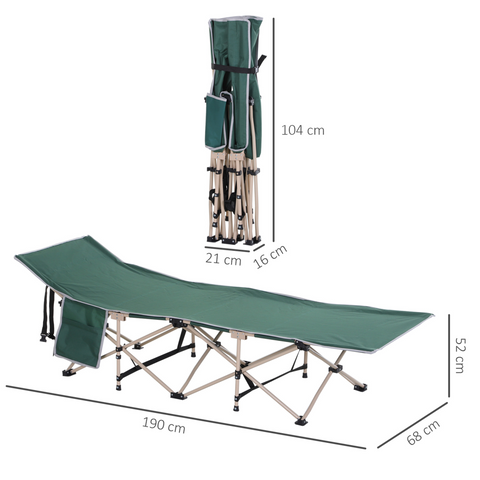 Single Portable Outdoor Military Sleeping Bed Camping Cot Green Outsunny