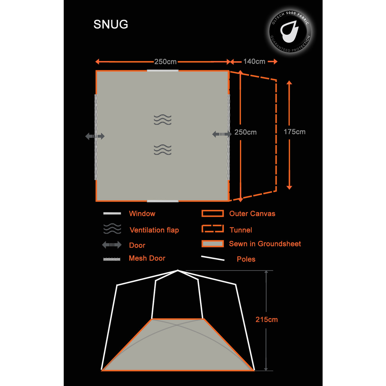 Snug Poled Tailgate Awning (Poled )