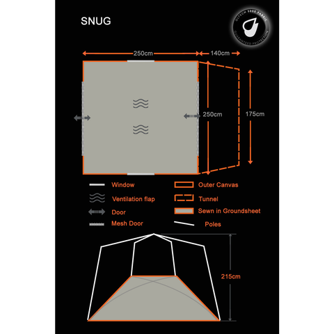 Snug Poled Tailgate Awning (Poled )