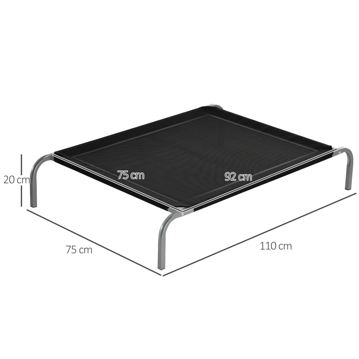 Cooling Pet Bed Elevated Dog Bed with Non-slip Pads for Large Dogs Pawhut