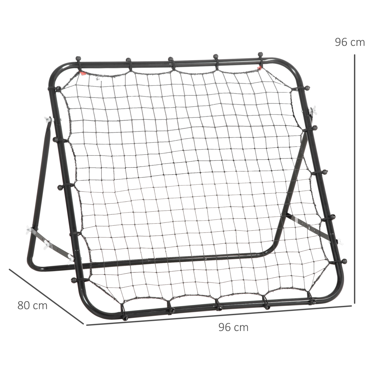 HOMCOM Rebounder Net Goal for Kids Adults Baseball Football Training Black