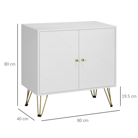HOMCOM Freestanding Storage Cabinet with Adjustable Shelves for Living Room