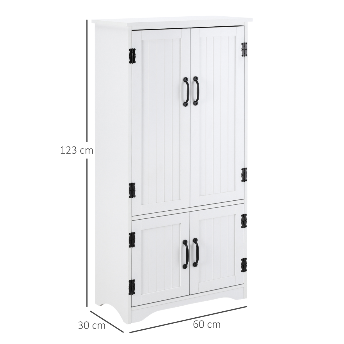 Modern Freestanding Storage Hutch Furniture with 2 Large Doors and 2 Small Doors