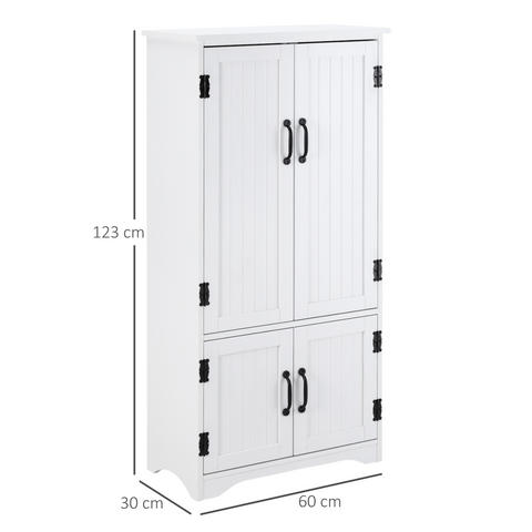 Modern Freestanding Storage Hutch Furniture with 2 Large Doors and 2 Small Doors