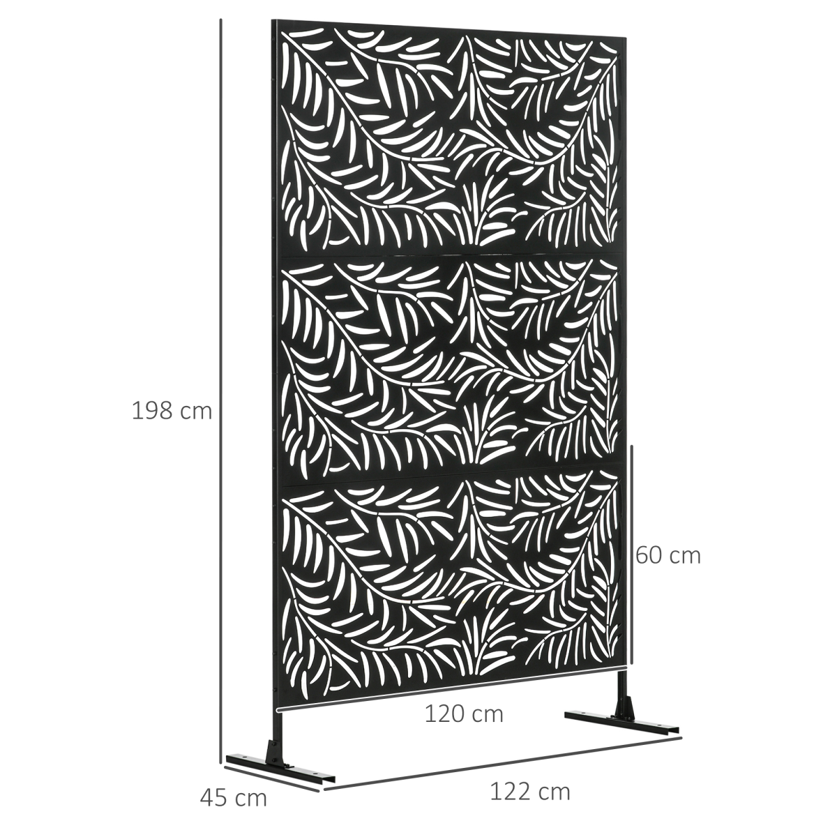 Outsunny 6.5FT Metal Outdoor Privacy Screen Panel with Stand and Ground Stakes