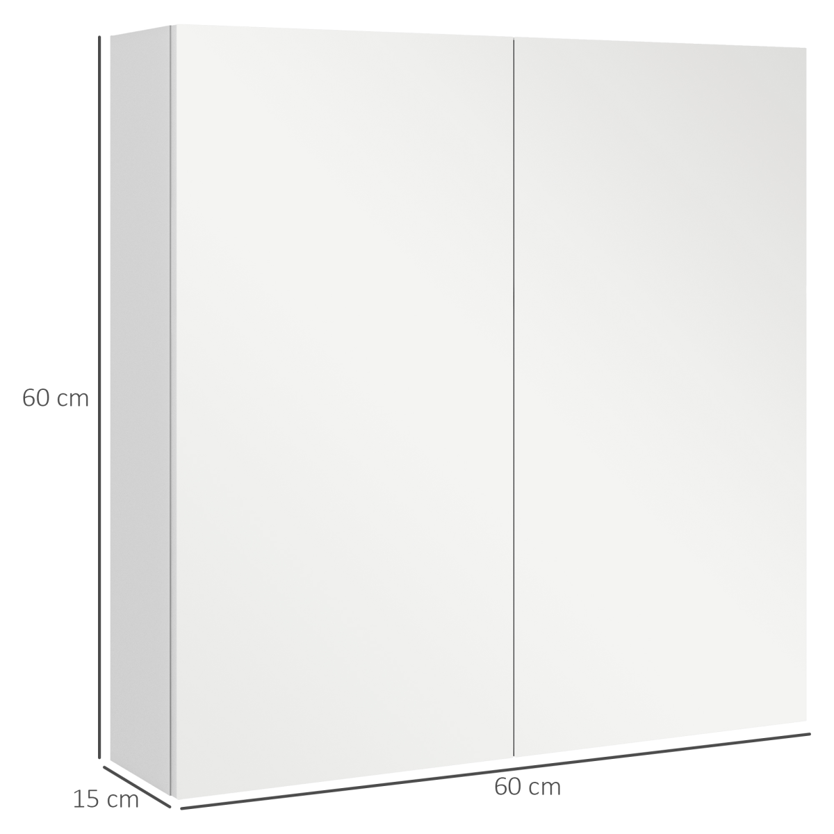 kleankin Wall Mounted Bathroom Storage Cupboard W/ Mirror and Shelf, White