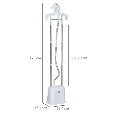 Upright Garment Clothes Steamer, 45s Fast Heat-up, 1.7L Tank White w/