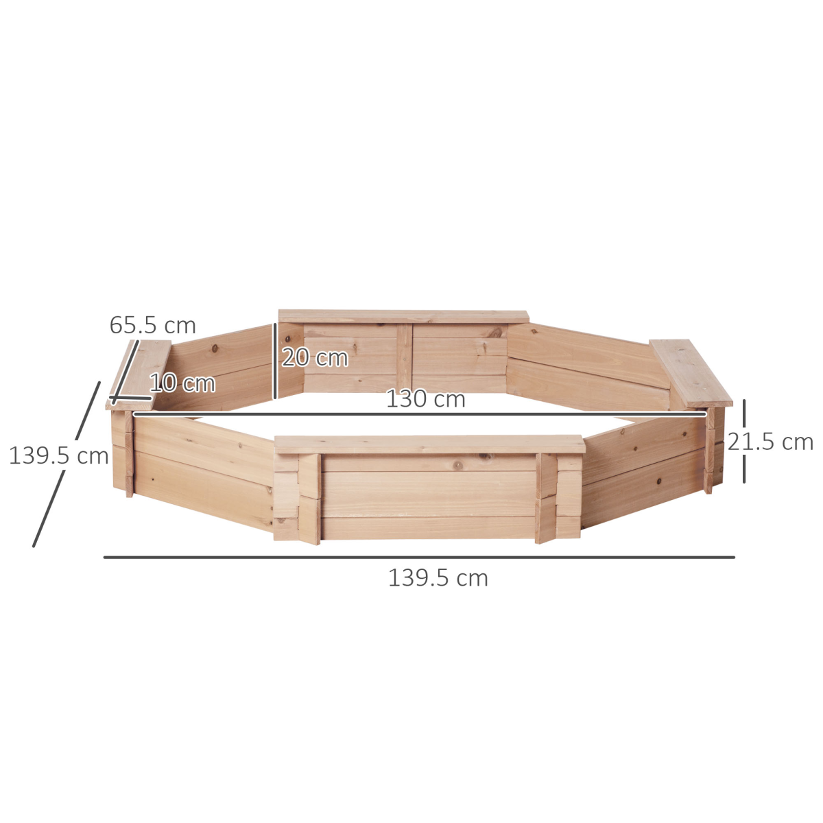 Kids Wooden Sand Pit Children Sandbox with Cover Outdoor Playset Outsunny