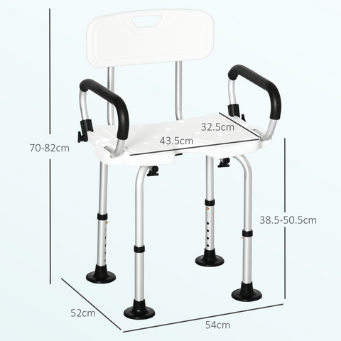 Adjustable Shower Stool with Suction Foot Pads for Elderly Disabled
