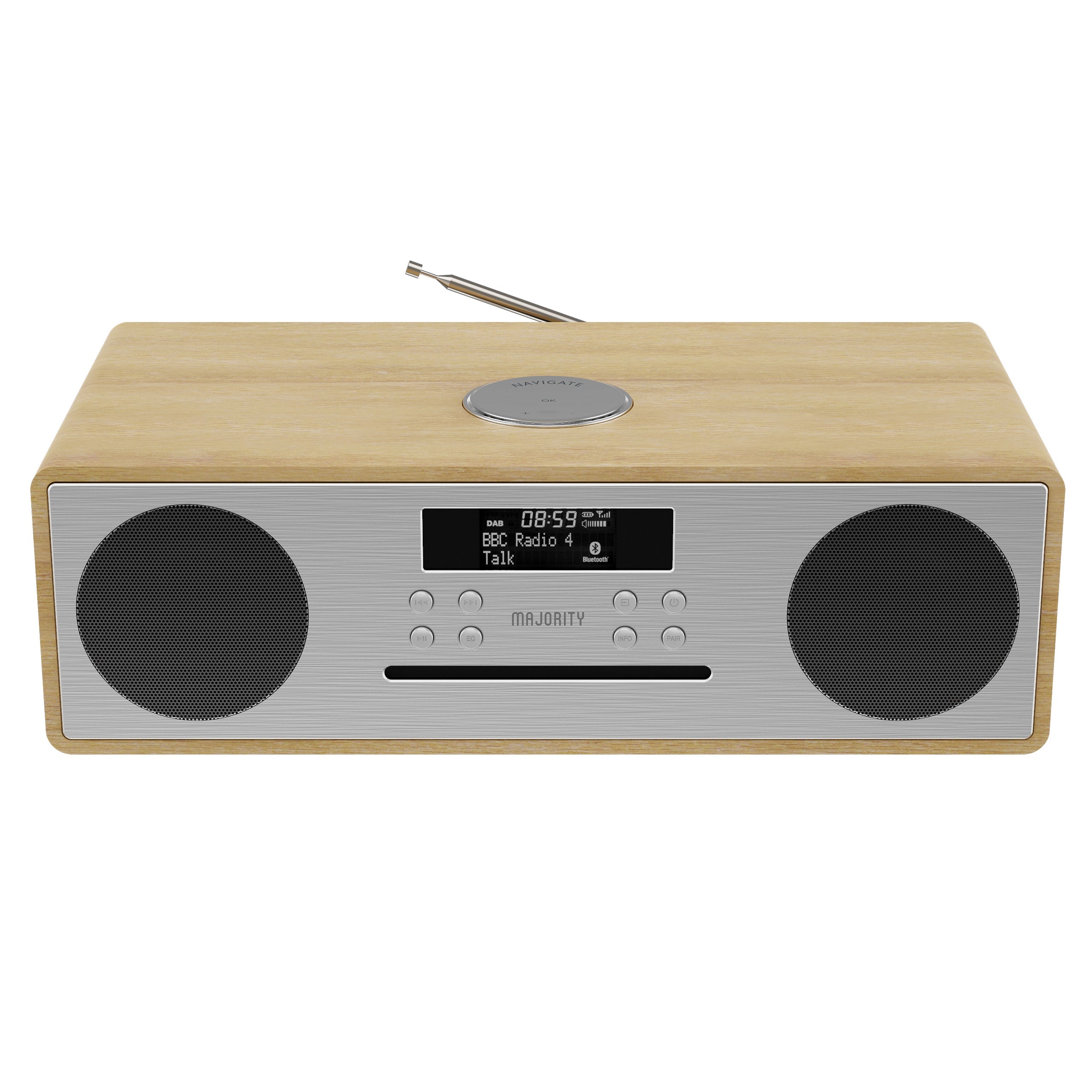 Majority Oakington OAK Music System CD Player/Dab Radio/ Bluetooth