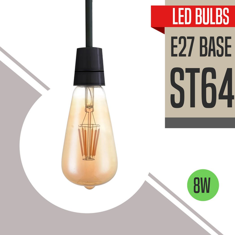 5Pack E27 LED Edison Dimmable Vintage Amber Glass Warm white 2700K Light Bulb