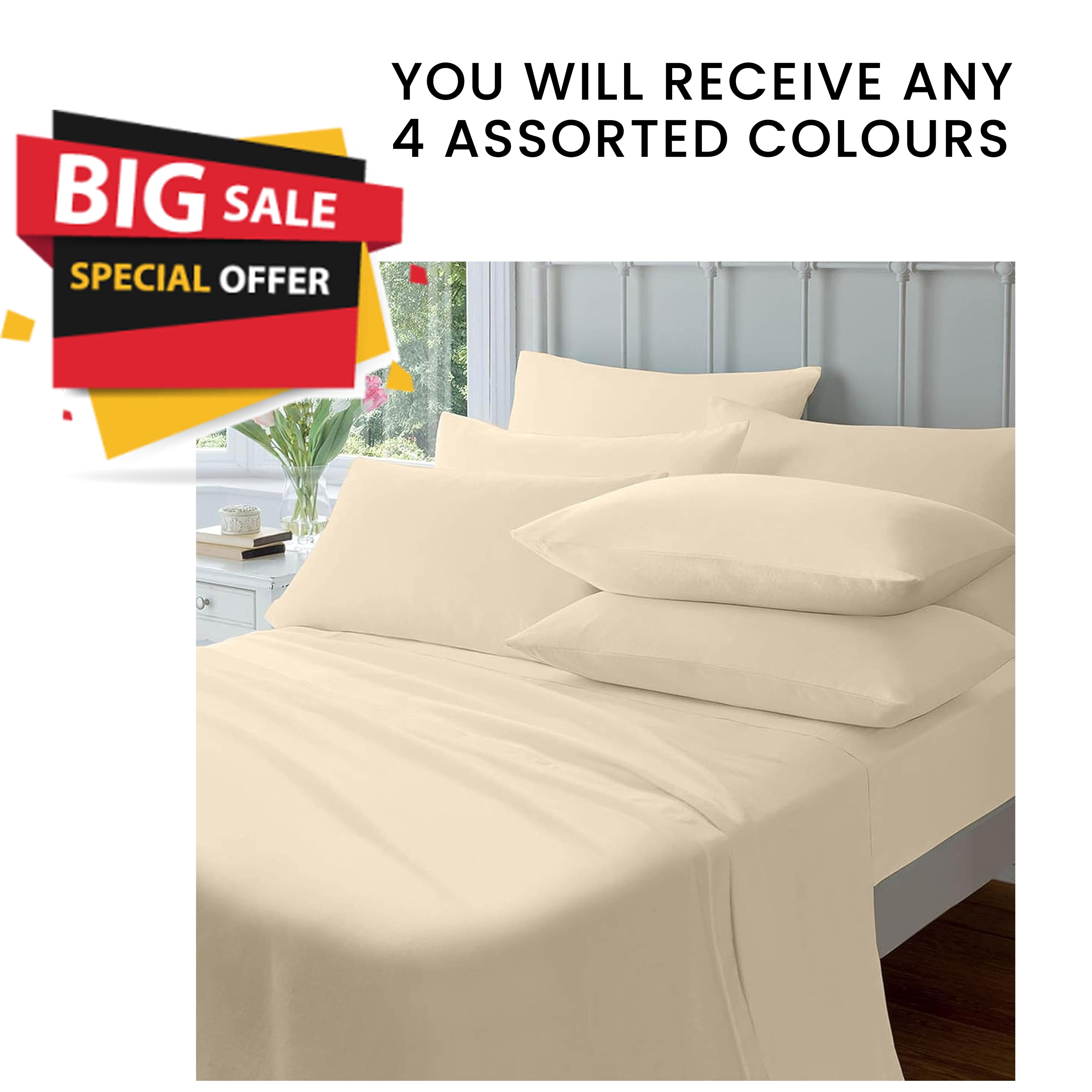 OLIVIA ROCCO 4 Pack Flannelette Fitted Sheets Super Soft Brushed Cotton Bed Sheets Extra Deep Thermal Cosy Luxury Bedding Assorted Colours