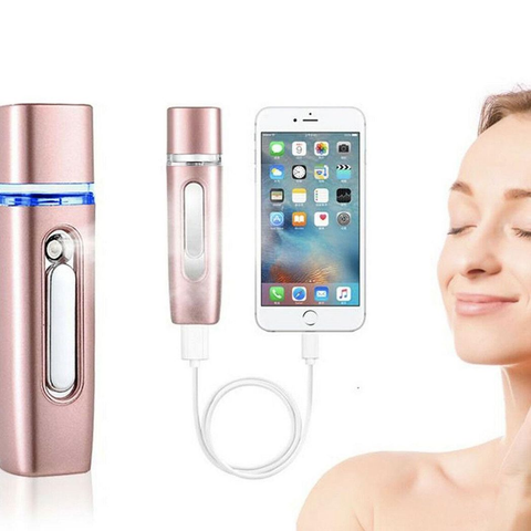 2 in 1 Portable Nano Mist Sprayer Handheld - Rose Gold