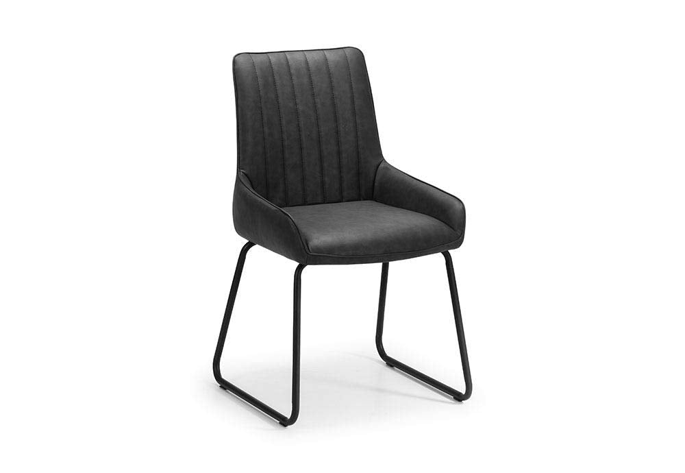 Julian Bowen Soho Bar Stool, Faux Leather, Black - H108 x W48 x D57cm